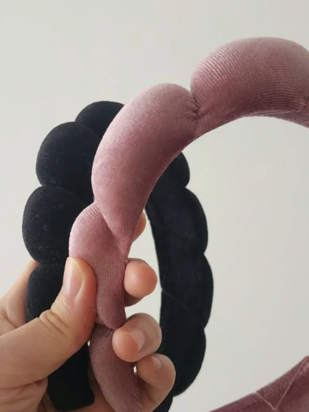 Pacsun Puffy Headband 2pc bundle (black and pink)